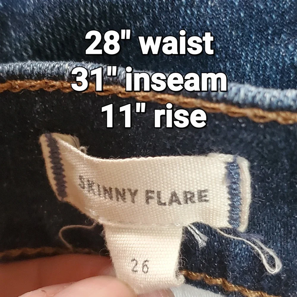 Madewell Skinny Flare Jeans Womens 26‎  Retro Y2K Blue Denim Stretch Fits 28x31